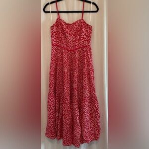 Aakaa Red Floral Dress